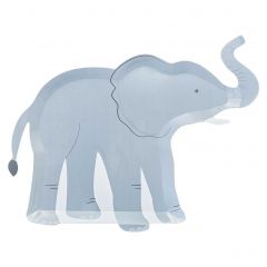 Papptallerken Lets Go Wild Elephant, 30x24cm, 8 st